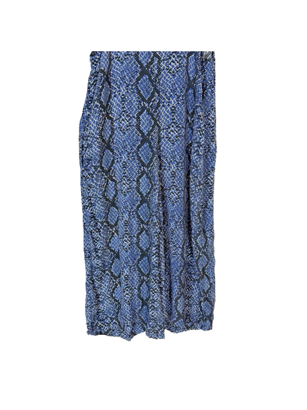 Free People Blue Reptile Print Strappy Oversized Wide Let Jumpsuit Sz. M - Picture 10 of 16
